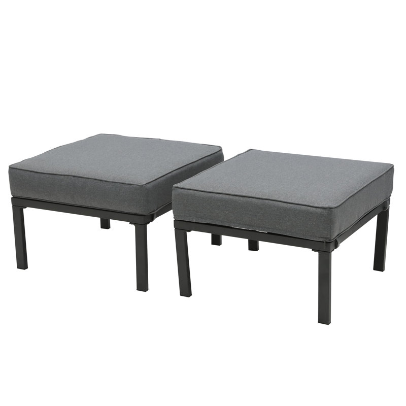Orren Ellis Outdoor Ottoman with Cushion & Reviews Wayfair